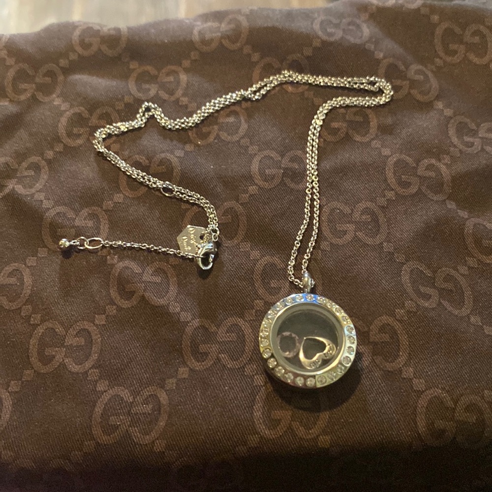 Silver Origami Owl chain, and charm